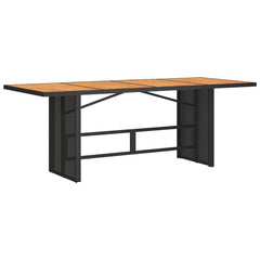 Garden Table Black PE Rattan Large UV-resistant materials