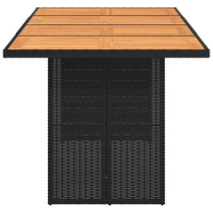 Garden Table Black PE Rattan Large UV-resistant materials