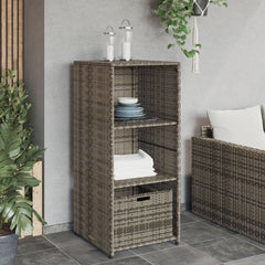 Garden Storage Cabinet Grey PE rattan Medium Durable