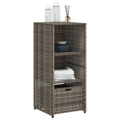 Garden Storage Cabinet Grey PE rattan Medium Durable