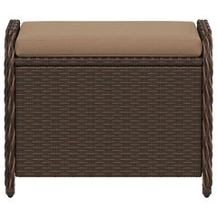 Garden Stool Brown PE Rattan Medium Removable Covers