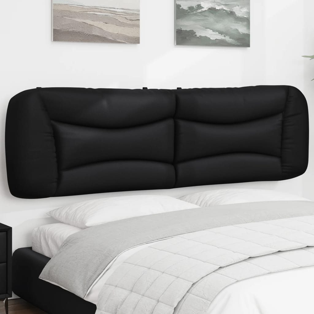Headboard Cushion Black Faux leather, PP fiber King Size