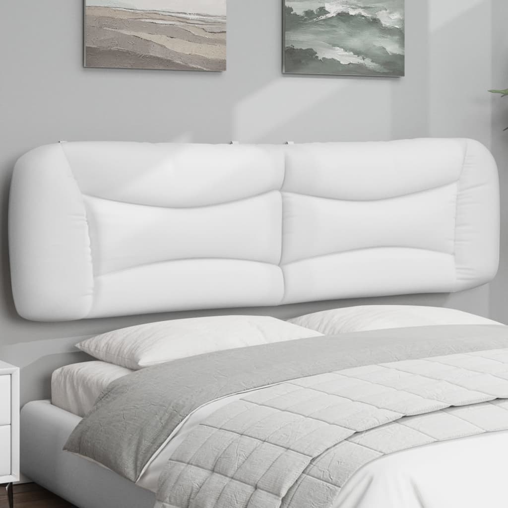 Headboard Cushion White Faux leather, PP fiber 76 in width