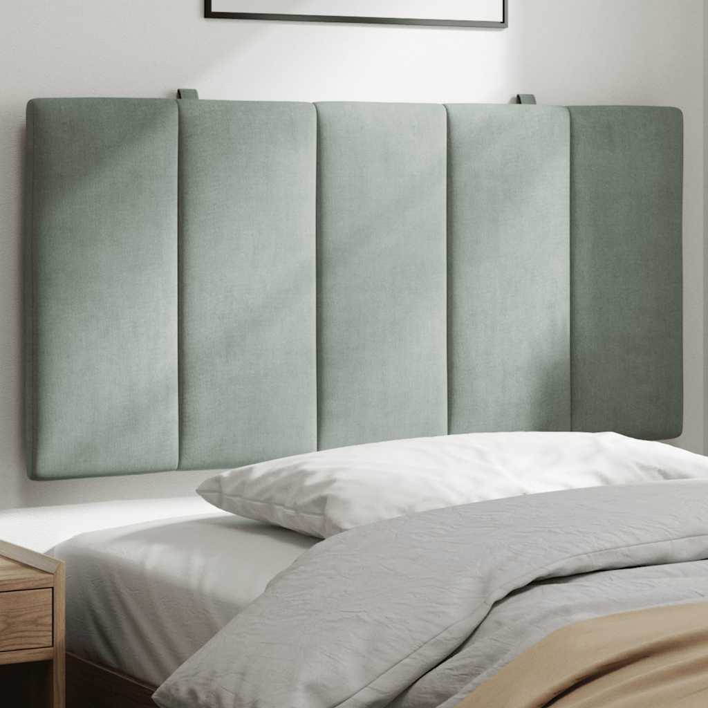 Headboard Cushion Light grey Velvet (100% polyester), Foam