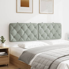 Headboard Cushion Light Grey Velvet 59.8 in Removable Covers