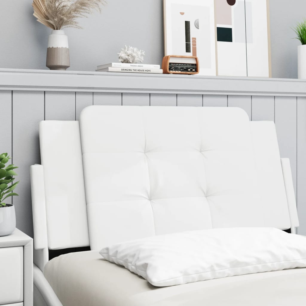 Headboard Cushion White Faux Leather 39.4 in Detachable
