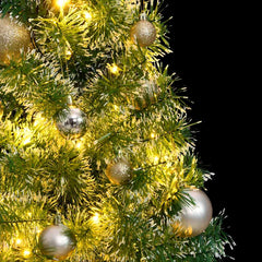 Artificial Christmas Tree 150 LEDs&Ball Set&Flocked Snow 59.1
