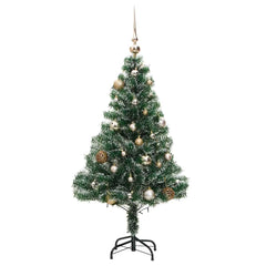 Artificial Christmas Tree 150 LEDs&Ball Set&Flocked Snow 59.1