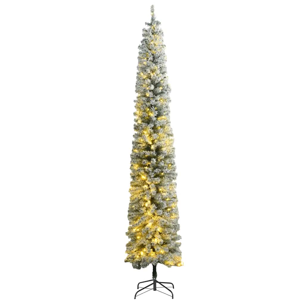 Slim Christmas Tree Green and White PVC, Metal Slim Ornaments