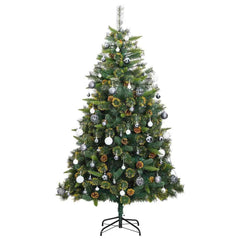 Artificial Hinged Christmas Tree Green PVC 70.9 in Foldable