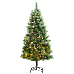 Artificial Hinged Christmas Tree Green PVC Large Foldable