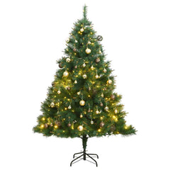 Artificial Hinged Christmas Tree 150 LEDs & Ball Set 59.1