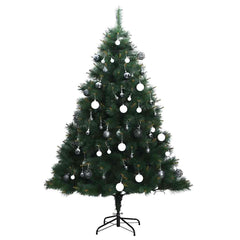 Artificial Hinged Christmas Tree Green PVC, Metal 7 ft tall