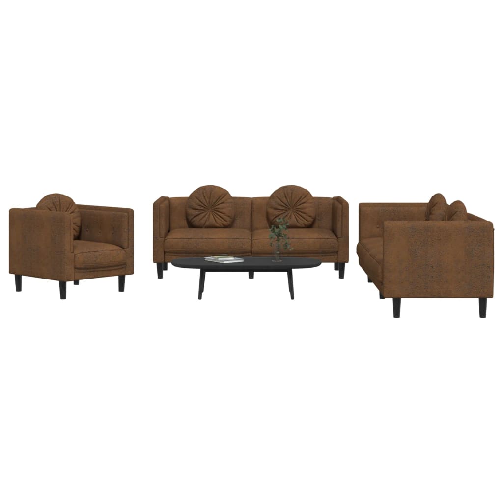 Sofa Set Brown Velvet Sofa Set Rectangular Modern Seats Many