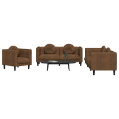 Sofa Set Brown Velvet Sofa Set Rectangular Modern Seats Many