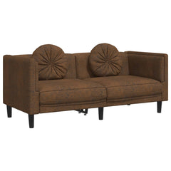 Sofa Set Brown Velvet, plywood, solid wood Large Seats Plenty
