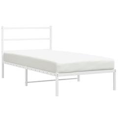 Bed Frame White Steel Twin Breathable Design Bed Frame