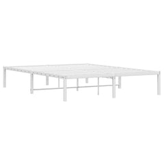 Bed Frame White Steel Full Bed Frame Rectangle Modern