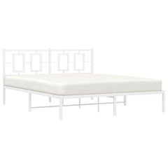 Bed Frame White Steel King Bed Frame Rectangular Modern