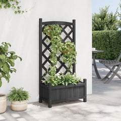 Planter Black Solid Fir Wood Medium Planters Planter