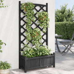 Planter Black Solid Fir Wood Medium Decorative Inlays Planter