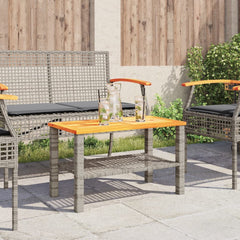 Garden Table Grey PE Rattan Medium Durable Garden Table