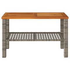 Garden Table Grey PE Rattan Medium Durable Garden Table