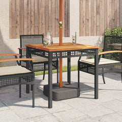 Garden Table Black and Brown PE Rattan 31.5 x 31.5 x 29.5 in