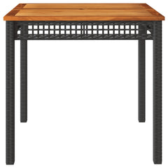 Garden Table Black and Brown PE Rattan 31.5 x 31.5 x 29.5 in