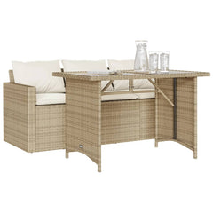 Garden Dining Set Beige, Cream white