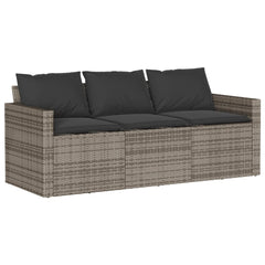 Garden Dining Set Grey PE rattan Medium UV-resistant materials