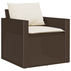 Garden Sofa Set Brown Poly Rattan Adult Modular Garden Sofa Set