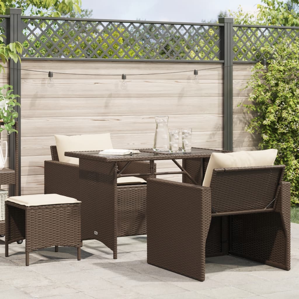 Garden Sofa Set Brown Poly Rattan Adult Modular Garden Sofa Set