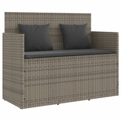 Garden Bench Gray PE rattan 47.2 in Removable Covers