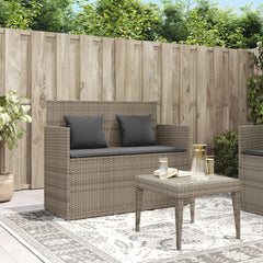 Garden Bench Gray PE rattan 47.2 in Removable Covers