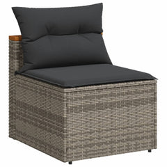 Garden Sofa Grey PE Rattan 21.3 in W x 25.2 in D x 21.3 in H