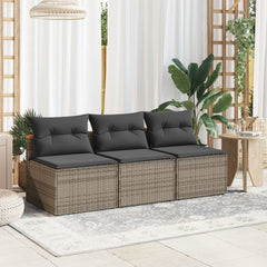 Garden Sofa Grey PE Rattan 21.3 in W x 25.2 in D x 21.3 in H