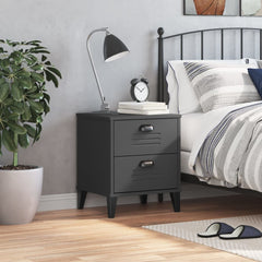 Bedside Table Anthracite Grey Engineered Wood with Plastic Handles