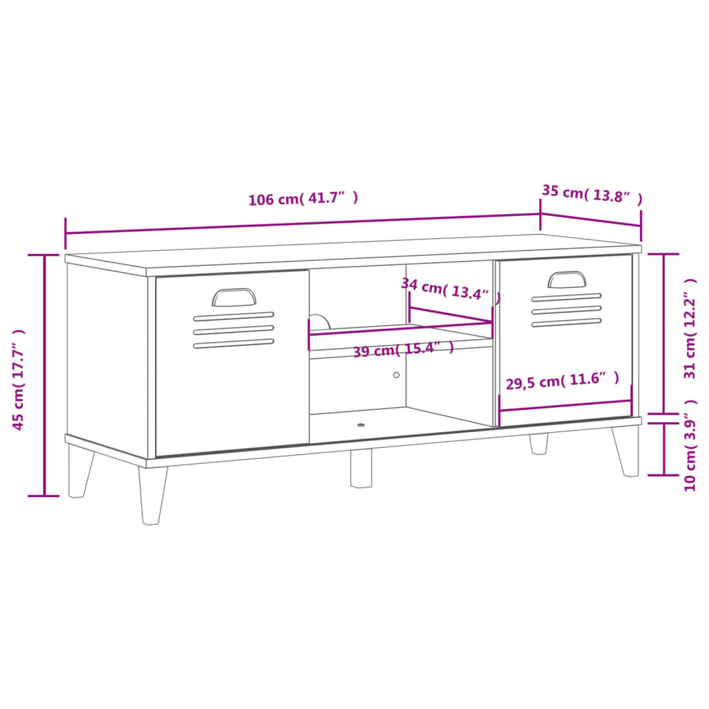 Anthracite gray engineered wood shoe bench with doors and cubbies, measuring 41.7x13.8x17.7 inches.
