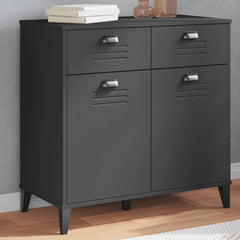 Storage Cabinet Anthracite Grey Engineered Wood, Plastic