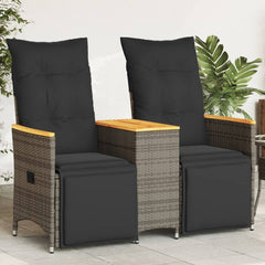 Reclining Garden Sofa Grey