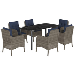 Garden Dining Set Grey, Navy Blue, Black