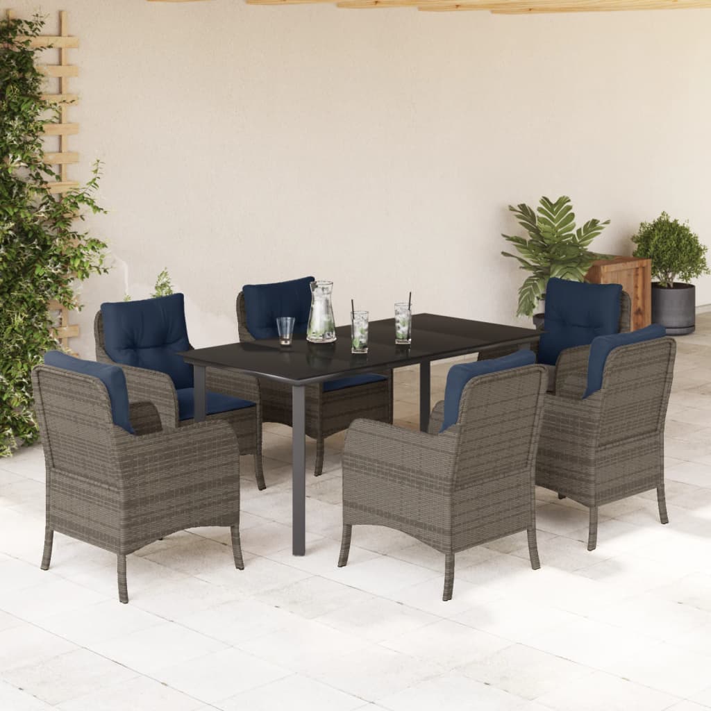 Garden Dining Set Grey, Navy Blue, Black
