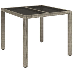 Garden Dining Set Grey Poly Rattan 5 Piece Set