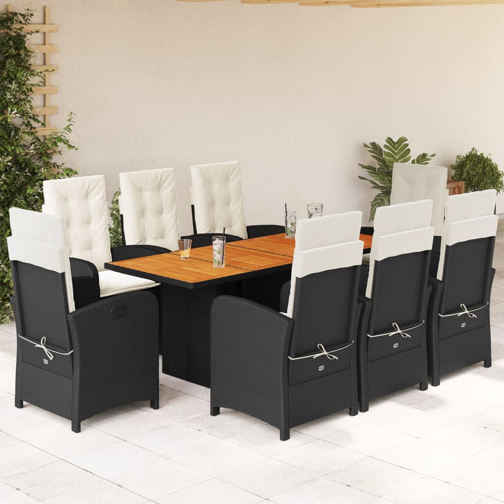 Garden Dining Set Black, Brown, Cream White