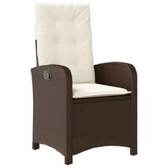 Garden Dining Set Brown, Black, Cream White