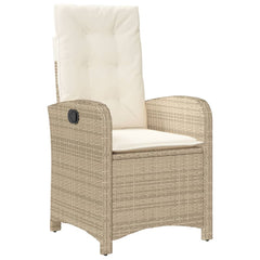 Garden Dining Set Beige PE Rattan Adjustable Feet
