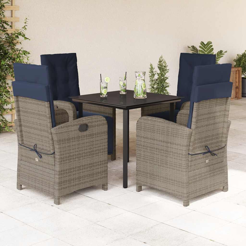 Garden Dining Set Grey, Black, Navy Blue