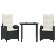 Garden Dining Set Black, Cream White