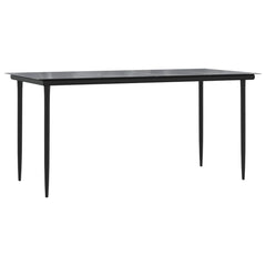 Garden Dining Set Beige and Black